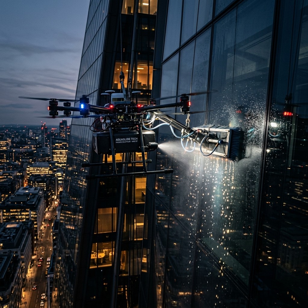 Drone lavando fachada